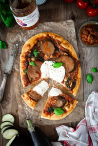 Recette de Pizza à l’Aubergine et à la burrata
